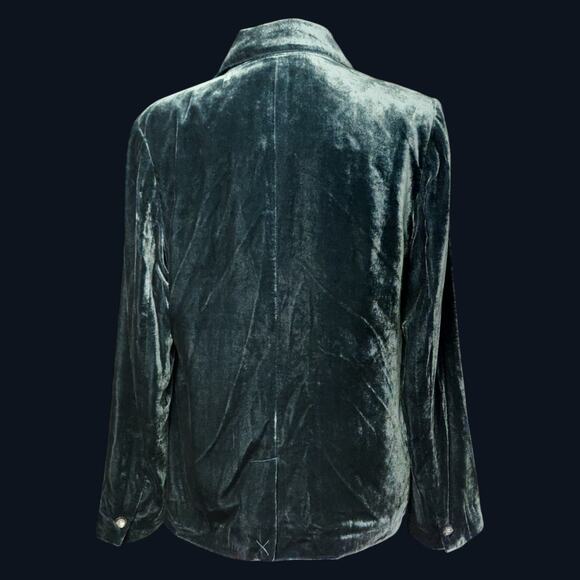Coldwater Creek Green Velvet Blazer Jacket Size 10P NWT - Picture 4 of 13